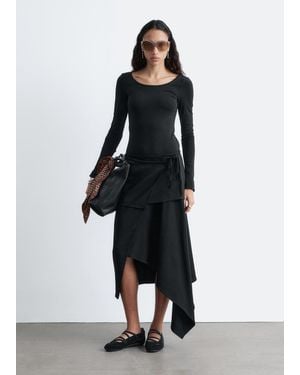 & Other Stories Long-Sleeve Scoop-Neck Top - Black