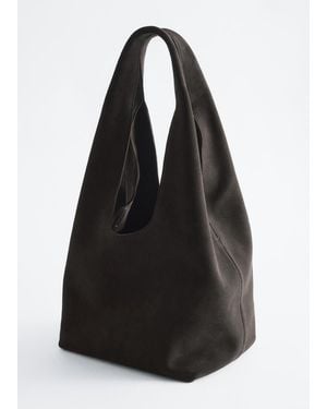 & Other Stories Split Suede Tote - Black