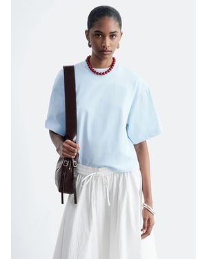 & Other Stories Boxy Cotton T-Shirt - Blue