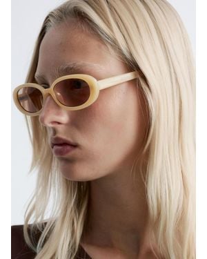 & Other Stories Slim Oval-Frame Sunglasses - White