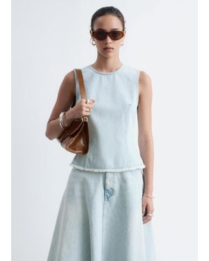 & Other Stories Raw-Edge Denim Top - Blue