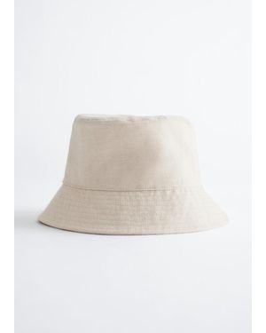 & Other Stories Cotton-Linen Bucket Hat - White