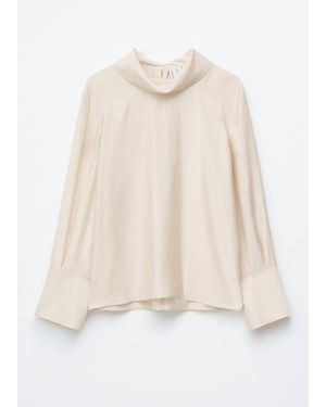 & Other Stories Folded Stand-Collar Blouse - White