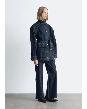 & Other Stories Tie-Belt Denim Jacket - Blue