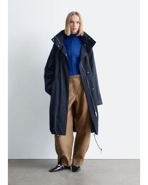 & Other Stories Drawstring Parka Coat - Blue