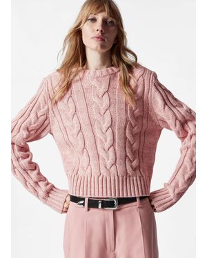 & Other Stories Pull En Maille Torsadée - Rose