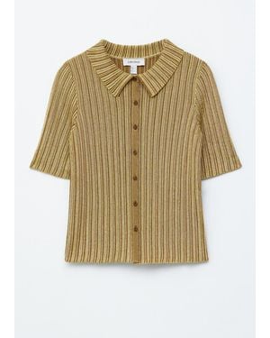 & Other Stories Rib-Knit Lurex Top - White