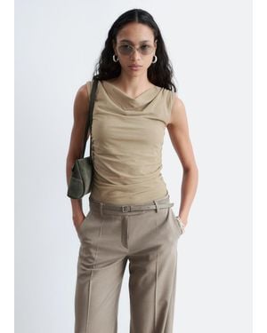 & Other Stories Draped Cowl-Neck Top - Natural