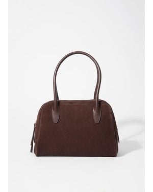 & Other Stories Suede Bowling Bag - Brown