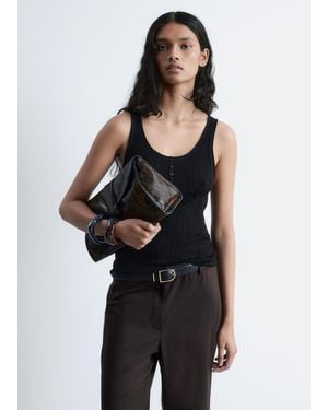 & Other Stories Scoop-Neck Rib-Knit Tank Top - Black