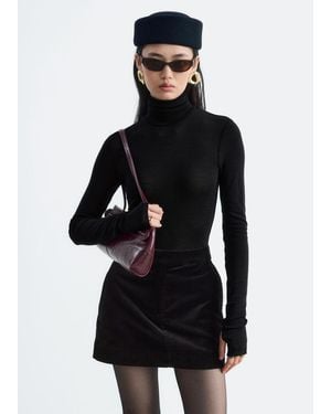 & Other Stories Wool Turtleneck Top - Black