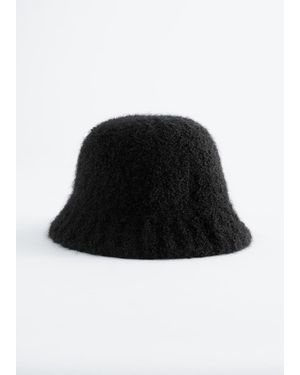 & Other Stories Mohair-Blend Bucket Hat - Black