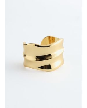 & Other Stories Wavy Cuff Bracelet - White