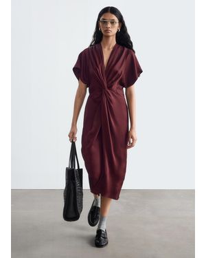 & Other Stories Twist-Waist Midi Dress - Red