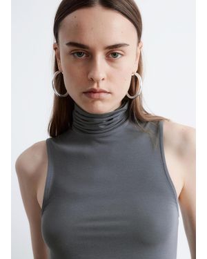 & Other Stories Sleeveless Turtleneck Top - Grey