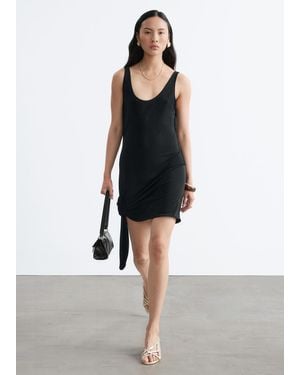 & Other Stories Tie-Hem Mini Dress - Black