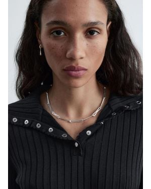 & Other Stories Polished Brass Chain Necklace - Black