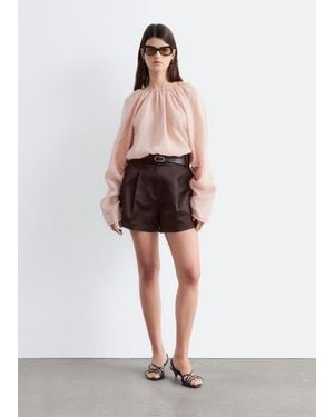 & Other Stories A-Line Satin Shorts - White