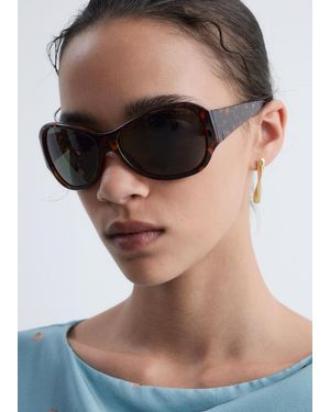 & Other Stories Oversized Curved Sunglasses - Black