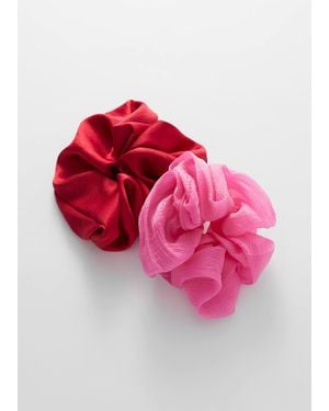 & Other Stories Duo Extra-Large Satin Finish Scrunchie Set - Pink