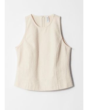 & Other Stories Textured Sleeveless Top - Natural