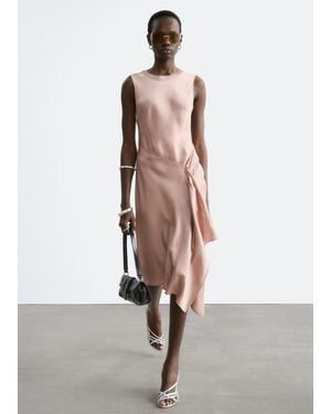 & Other Stories Asymmetric Satin Midi Dress - White