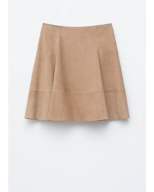 & Other Stories Knee-Length A-Line Suede Skirt - Blue