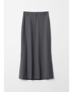 & Other Stories Flared Tailored Maxi Skirt - Grey