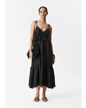 & Other Stories Strappy Midi Dress - Black