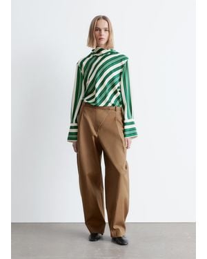 & Other Stories Barrel-Leg Pants - Green