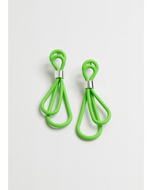 & Other Stories Winding Wire Earrings - Green