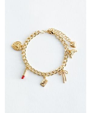 & Other Stories Curb Chain Charm Bracelet - Metallic