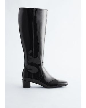 & Other Stories Heeled Leather Knee Boots - Black