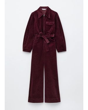 & Other Stories Belted Corduroy Jumpsuit - Red