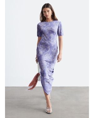 & Other Stories Short-Sleeve Long Dress - Purple