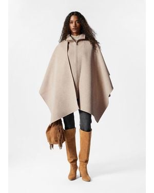 & Other Stories Asymmetric Wool Cape - Natural