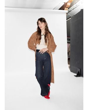 & Other Stories Square-Toe Satin Mules - Red