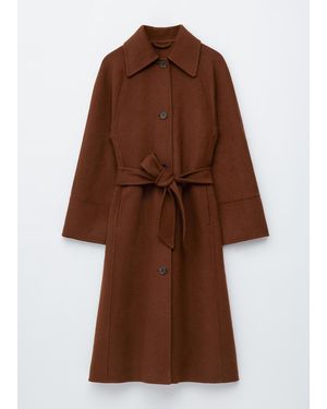 & Other Stories Tie-Belt Wool Car Coat - Brown