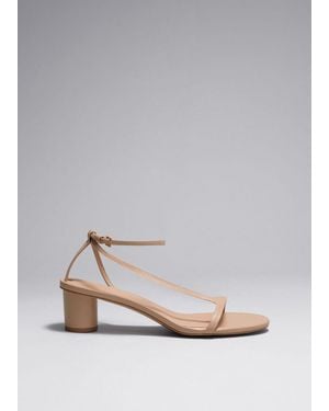 & Other Stories Heeled Leather Sandals - Grey