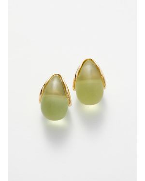 & Other Stories Chunky Metal-Detail Teardrop Earrings - Green