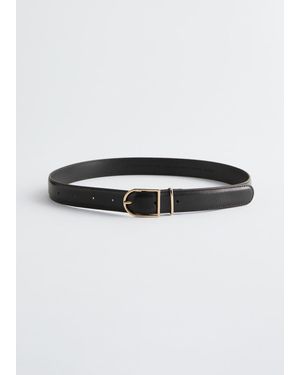 & Other Stories Leather Belt - Grey