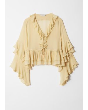 & Other Stories Ruffle Blouse - Natural