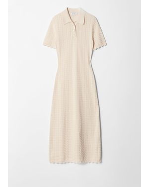 & Other Stories Pointelle-Knit Midi Dress - White