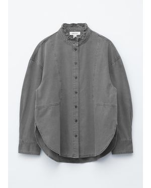 & Other Stories Oversized Denim Blouse - Grey