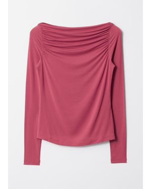 & Other Stories Drapiertes Oberteil Mit U-Boot-Ausschnitt - Pink