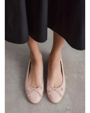 & Other Stories Leather Ballet Flats - Black