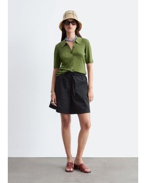 & Other Stories Drawstring Knee-Length Nylon Shorts - Black