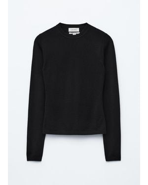 & Other Stories Long-Sleeve Merino Wool Top - Black