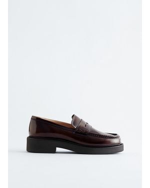 & Other Stories Chunky Leather Loafers - Blue