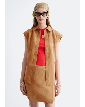 & Other Stories Sleeveless Suede Top - Orange